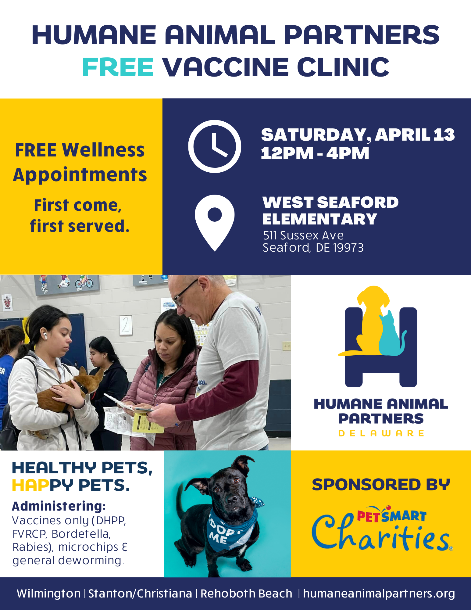 FREE Vaccine Clinic West Seaford Elementary April 13