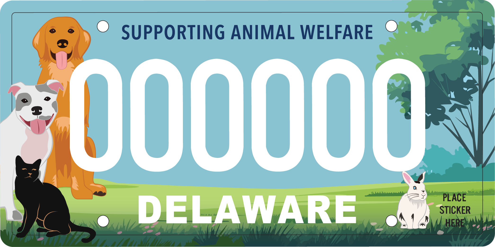 Delaware Animal Welfare License Plate